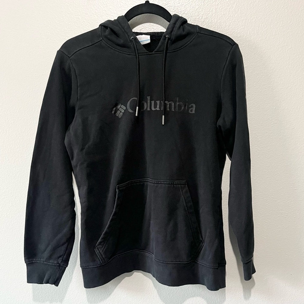 COLUMBIA- Black Hoodie Sweater with Front Pocket Size M
